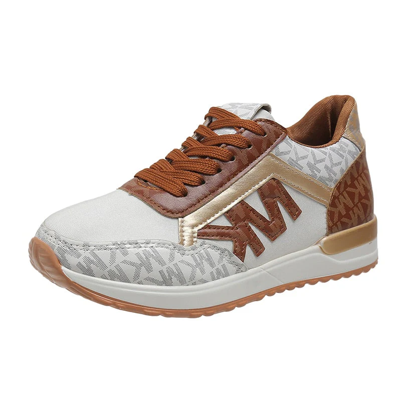 Dames Sneakers – Sportieve Lage Schoenen met Contrasterende MK-Print