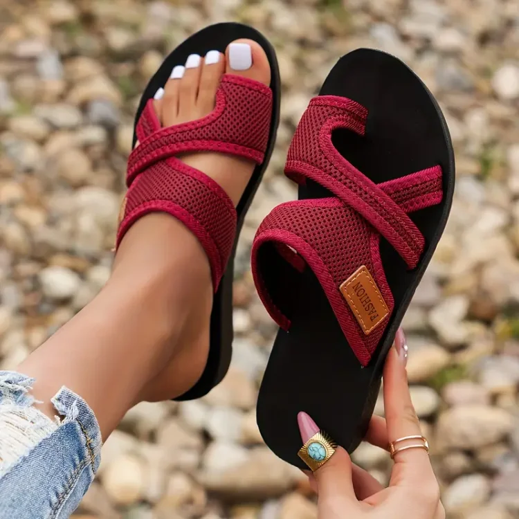 Dames Sportieve Slippers met Kruisbanden – Ademend Mesh Design