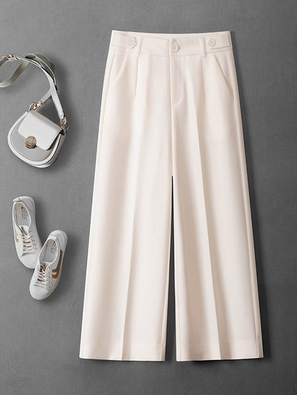 Dames broek – Culotte met hoge taille en knoopdetails
