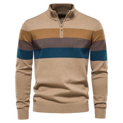 Bernon - Gestreepte Half-zip Trui