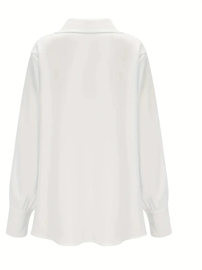 Celeste – Satijnen Blouse met Watervalhals