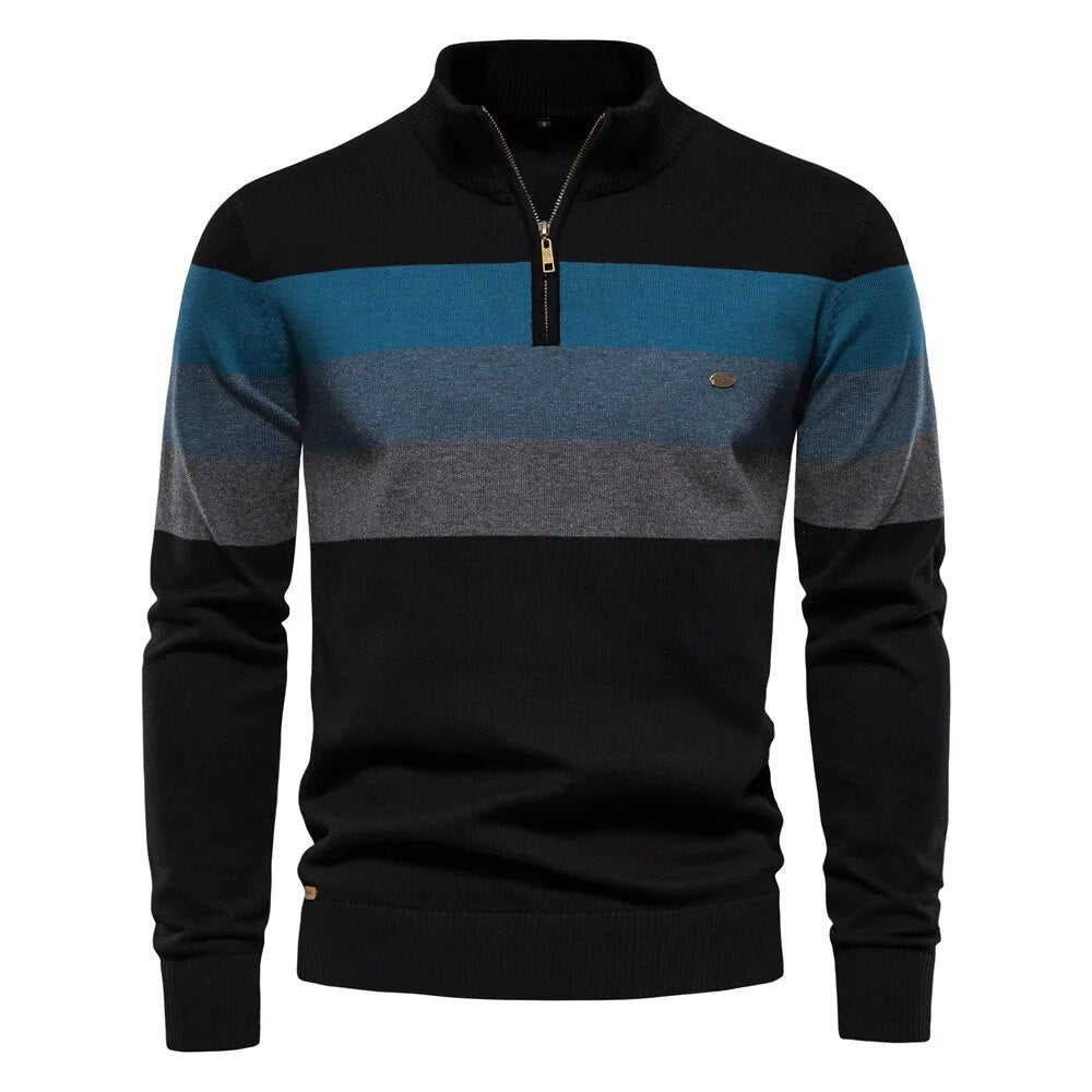 Bernon - Gestreepte Half-zip Trui