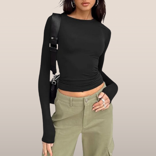 Cropped Top met Lange Mouwen – Minimalistische Streetstyle