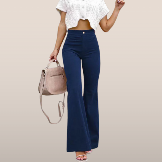 Dames flared broek – Hoge taille en aansluitende pasvorm