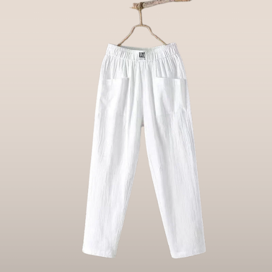 Broek – Casual rechte pasvorm met elastische tailleband