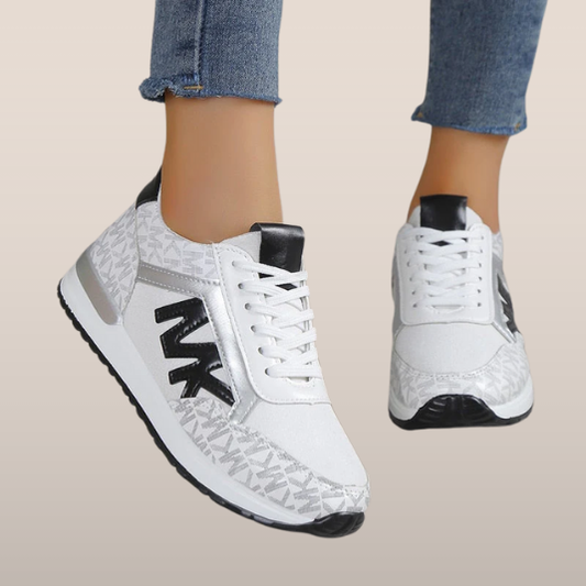Dames Sneakers – Sportieve Lage Schoenen met Contrasterende MK-Print