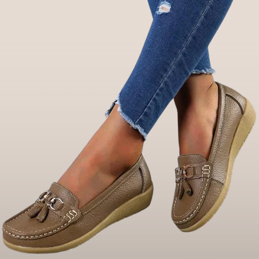 Dames Instappers - Mocassin Stijl - Antislip Zool - Kwastdetail - Casual