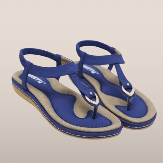 Dames Teenslippers – Elastische Enkelband en Ringdetail