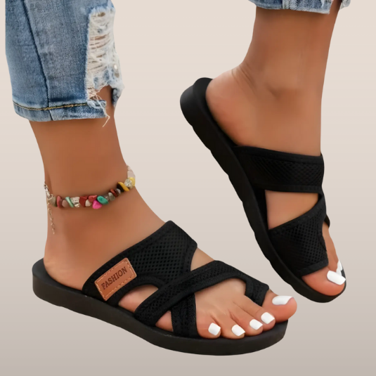 Dames Sportieve Slippers met Kruisbanden – Ademend Mesh Design