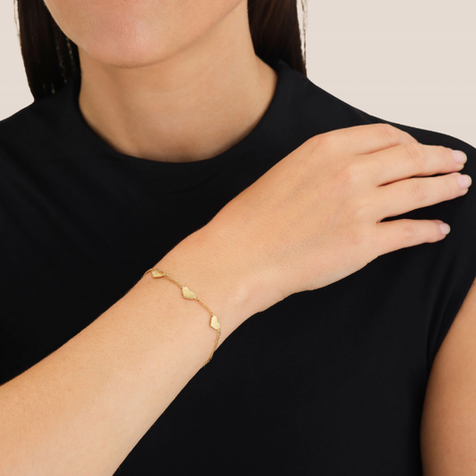 Dames armband met hartvormige schakels – Verstelbare fijne schakelarmband