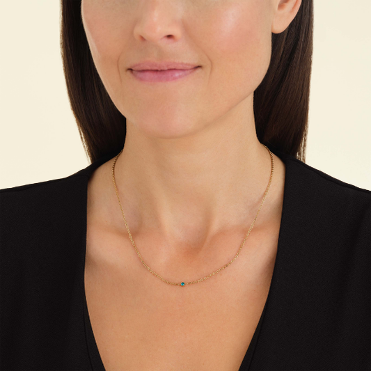 Dames ketting met fijn schakeldesign – Minimalistische halsketting met centrale steen