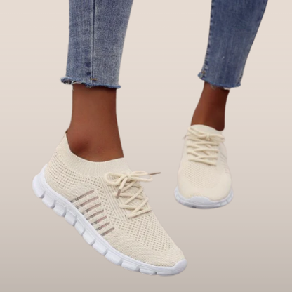 Dames sneakers met mesh bovenwerk – Lichtgewicht sportschoenen met vetersluiting