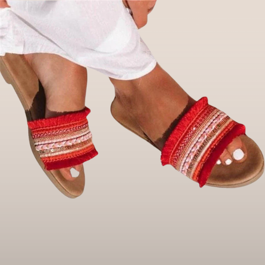 Dames Slippers met Franje - Geïnspireerde Teensandalen