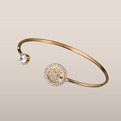 Dames Armband – Tree of Life Bangle met Zirkoonaccent