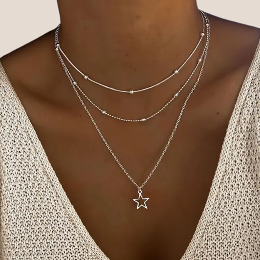 Dames Ketting – Gelaagd Design met Stervormige Hanger
