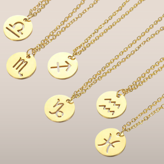 Dames Ketting – Ronde Hanger met Sterrenbeeld Gravure