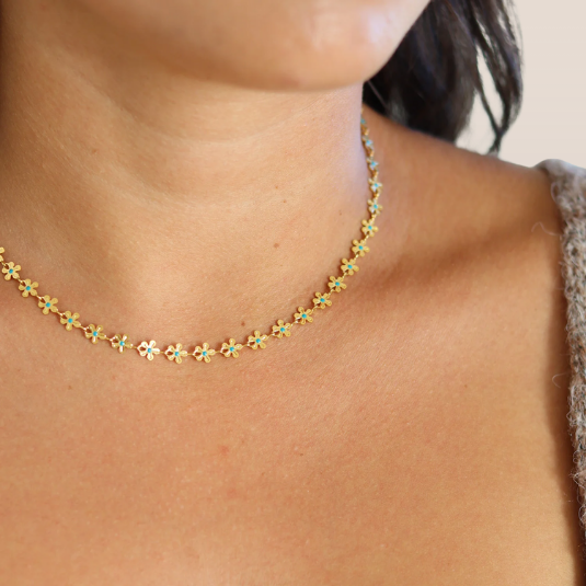 Dames Ketting – Fijne Bloemen Choker