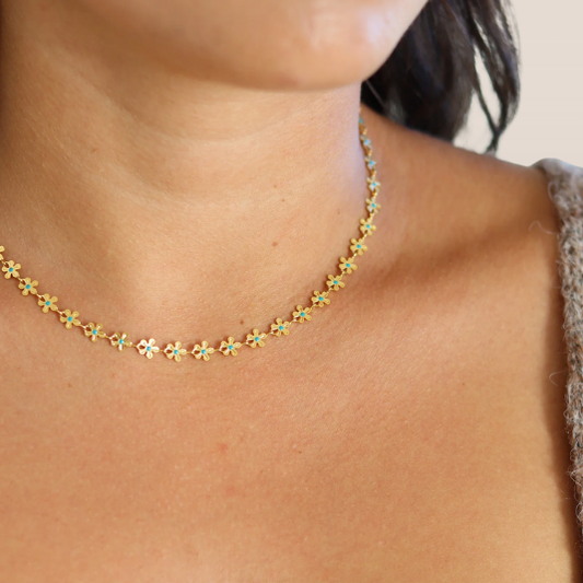 Dames Ketting – Fijne Bloemen Choker
