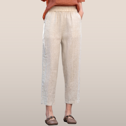 Dames Linnenbroek – Lichtgewicht 7/8 Model met Elastische Taille