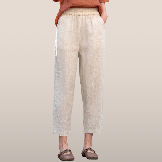 Dames Linnenbroek – Lichtgewicht 7/8 Model met Elastische Taille