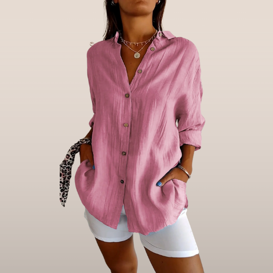 Isabeau – Katoenen Blouse met Knoopsluiting