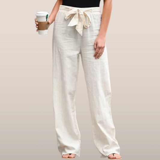 Mira – Linnen Broek met Striksluiting