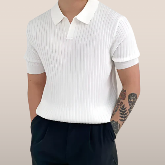 Sergio – Geribd Poloshirt met Korte Mouwen
