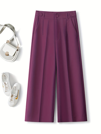 Dames broek – Culotte met hoge taille en knoopdetails