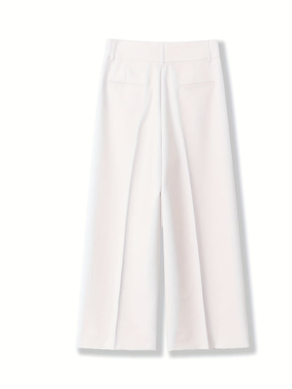 Dames broek – Culotte met hoge taille en knoopdetails