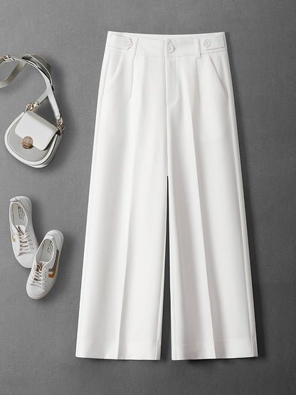 Dames broek – Culotte met hoge taille en knoopdetails