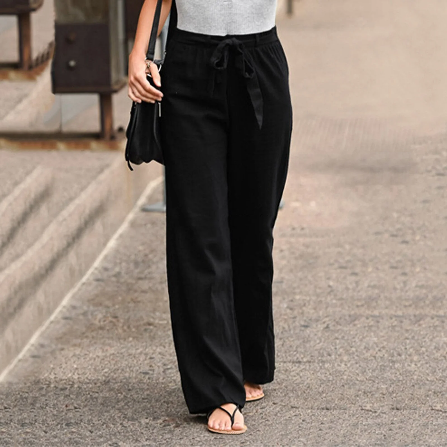 Elin – Linnen Broek met Striksluiting