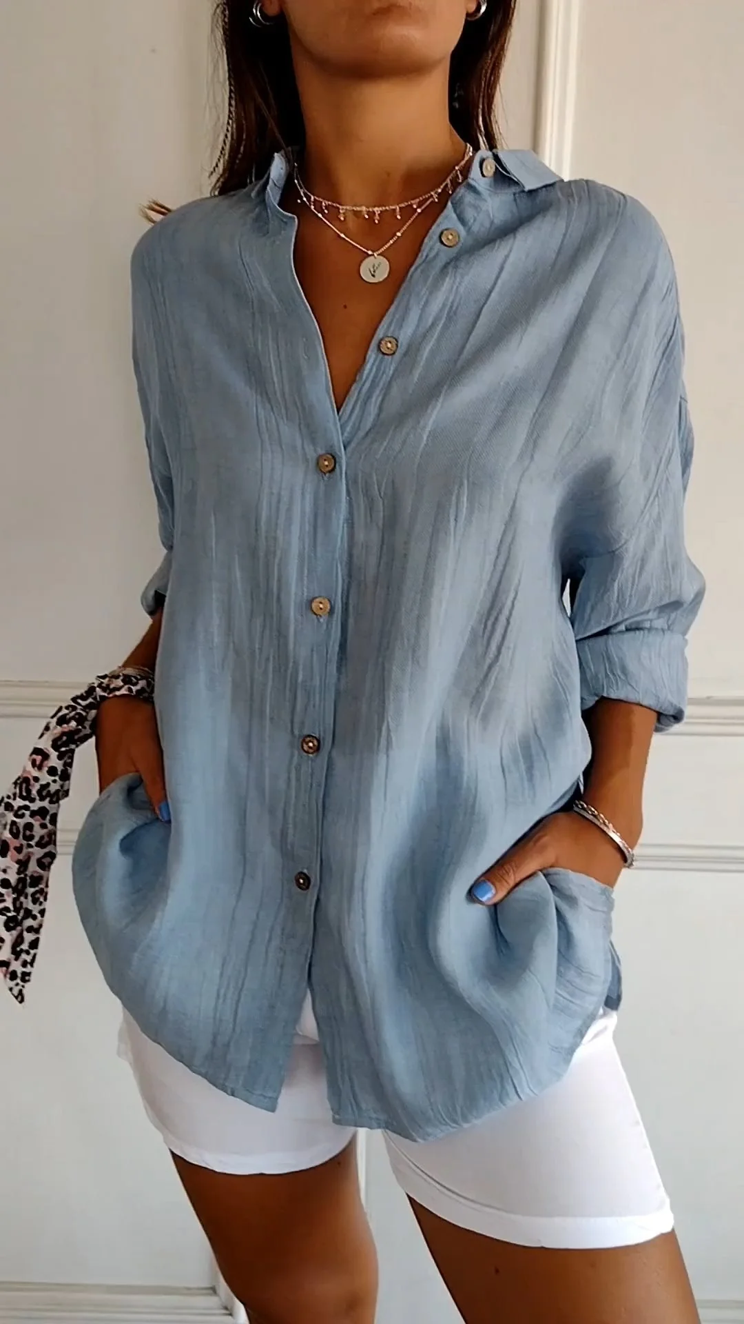 Isabeau – Katoenen Blouse met Knoopsluiting