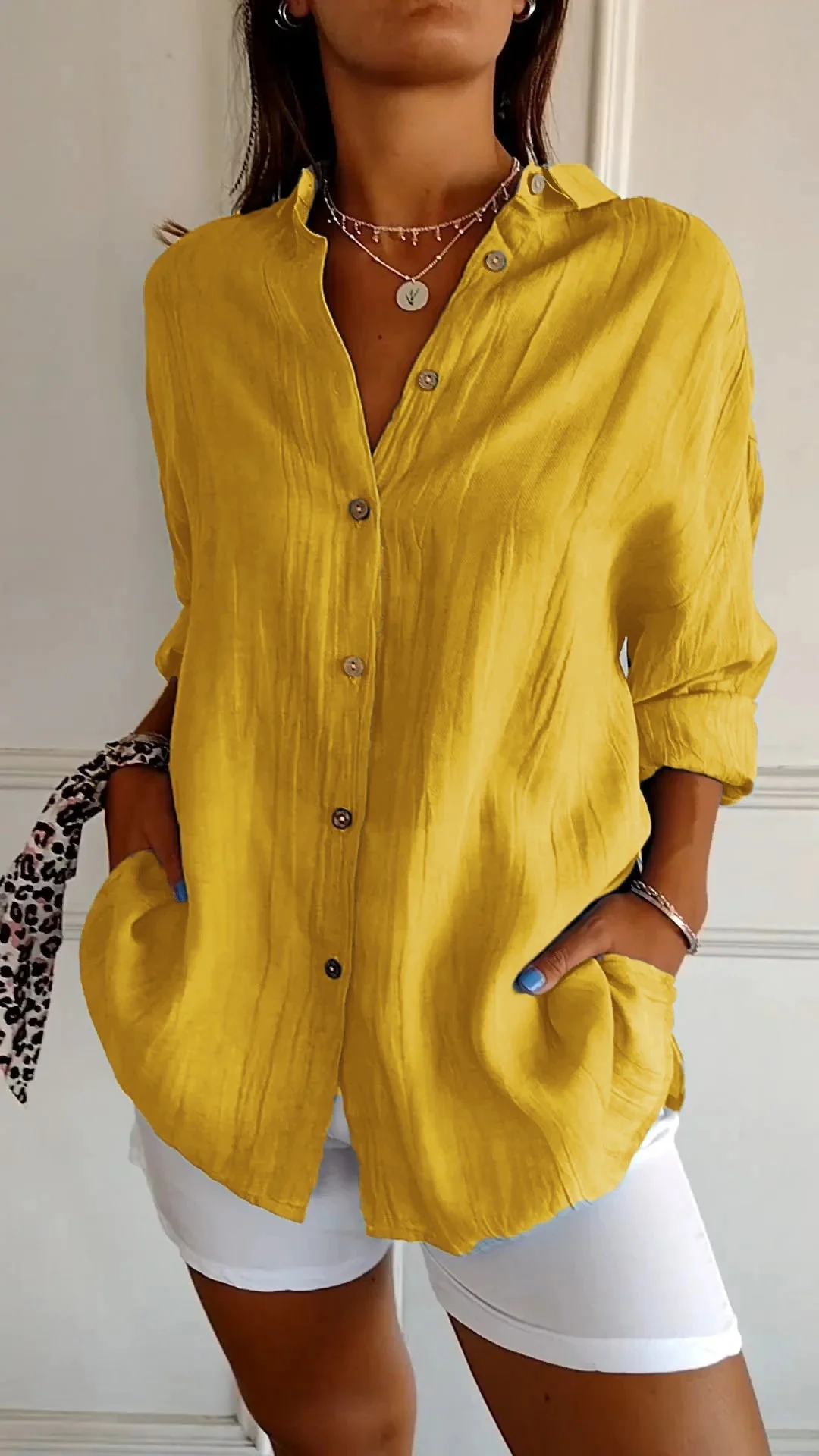Isabeau – Katoenen Blouse met Knoopsluiting