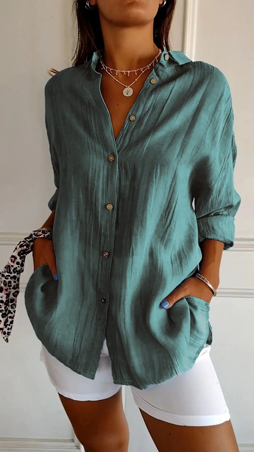 Isabeau – Katoenen Blouse met Knoopsluiting