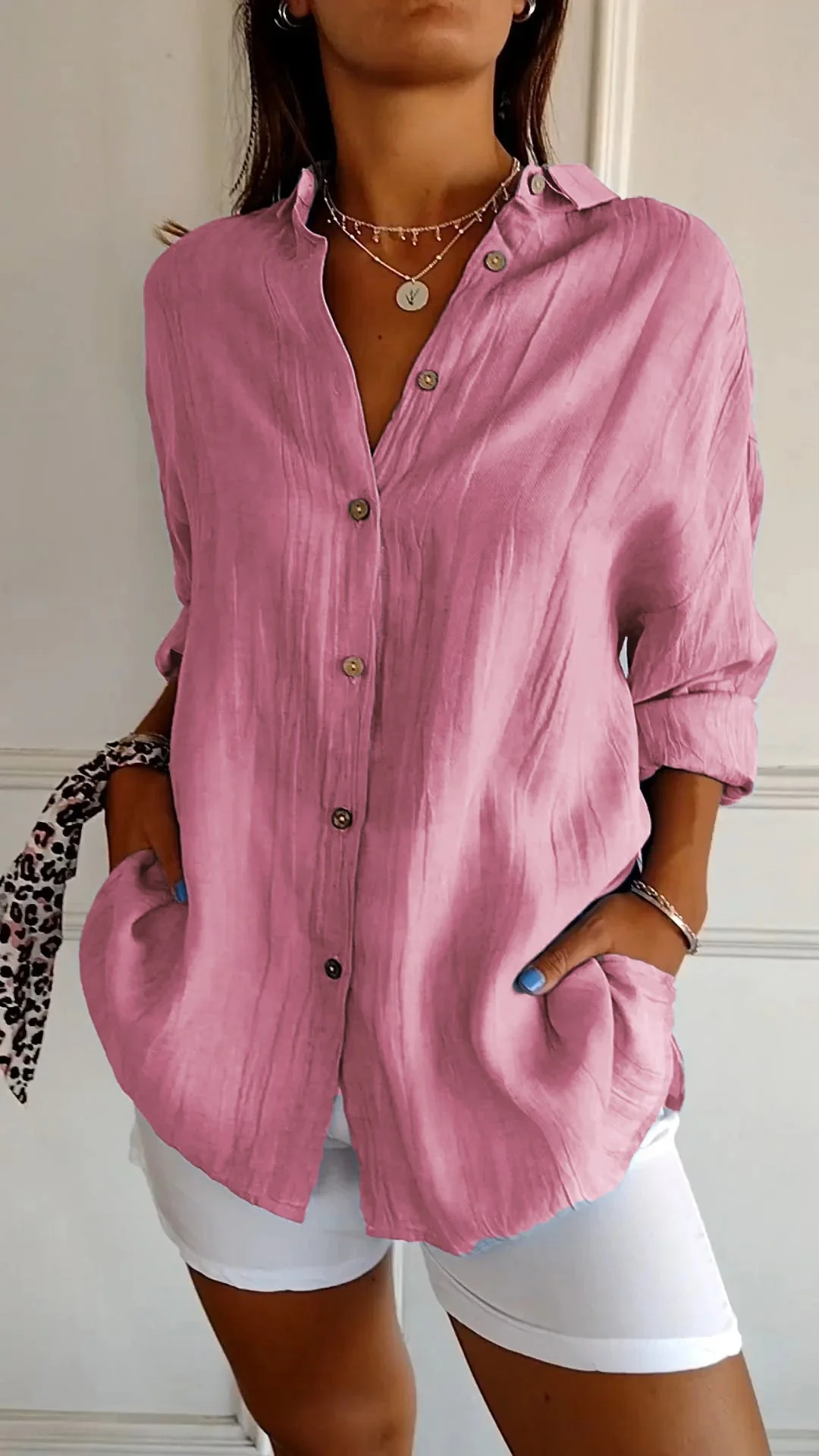 Isabeau – Katoenen Blouse met Knoopsluiting