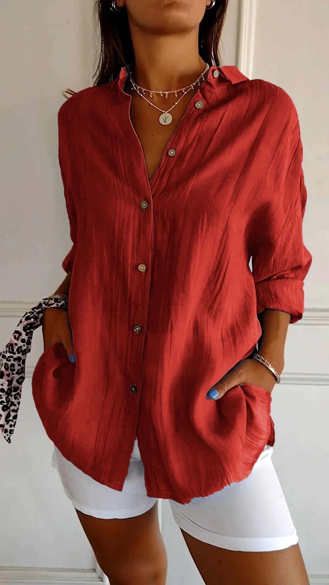 Isabeau – Katoenen Blouse met Knoopsluiting