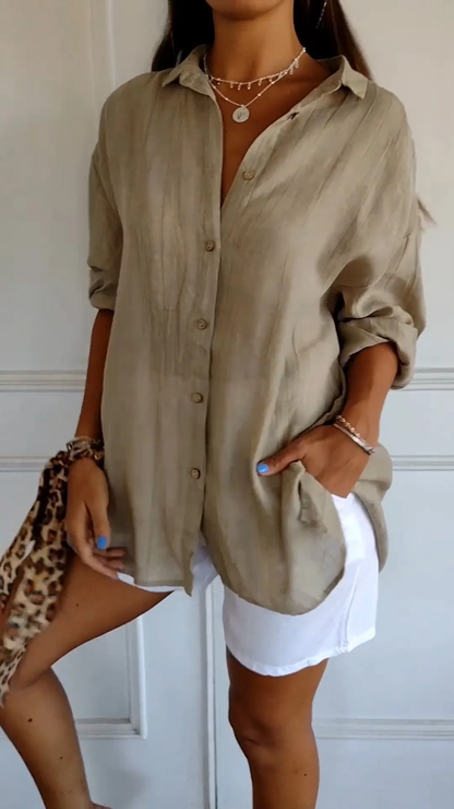 Isabeau – Katoenen Blouse met Knoopsluiting