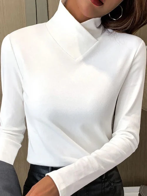 Isaline – Top met Asymmetrische Kraag