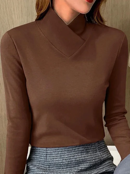Isaline – Top met Asymmetrische Kraag