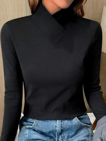 Isaline – Top met Asymmetrische Kraag