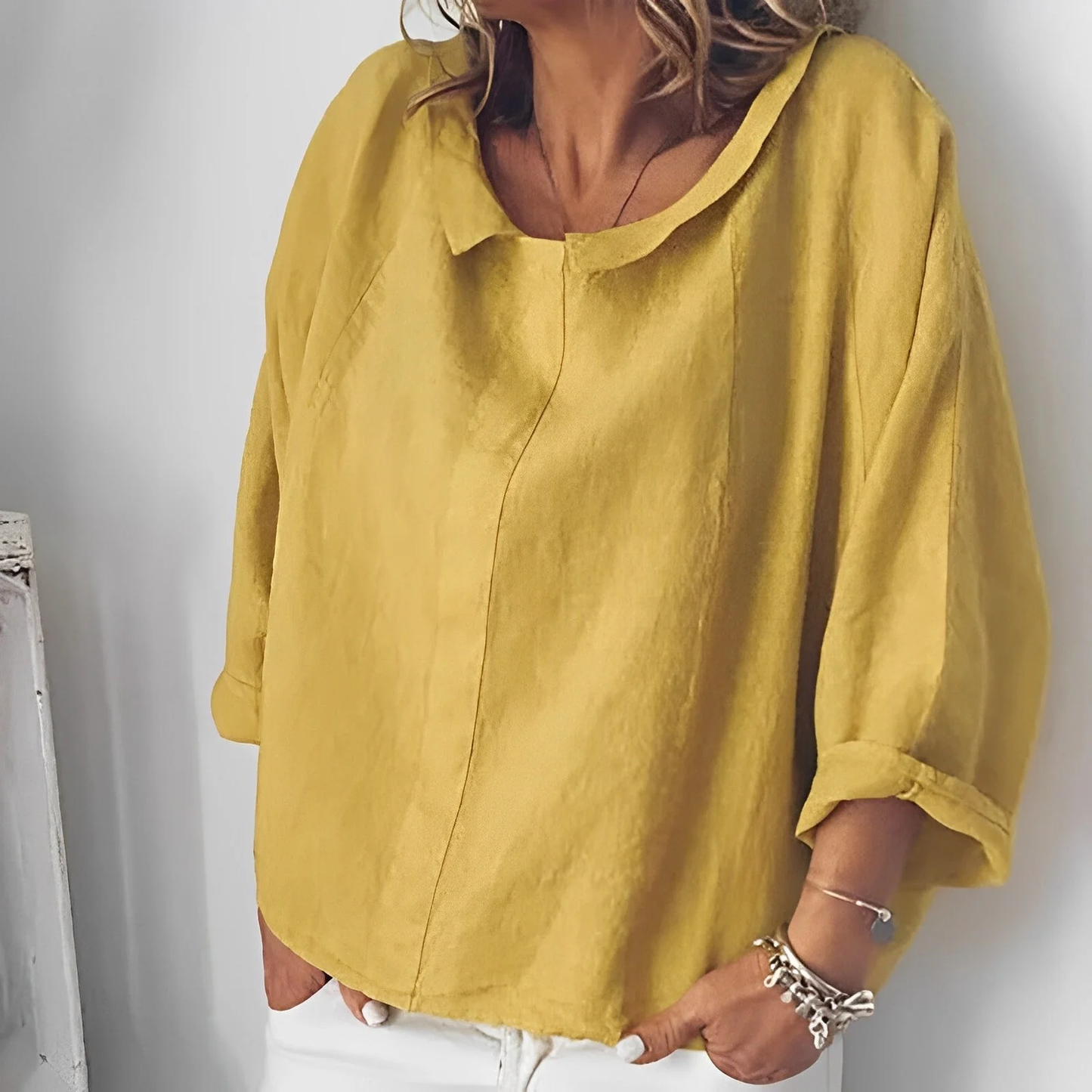 Lina – Losvallende Linnenlook Top