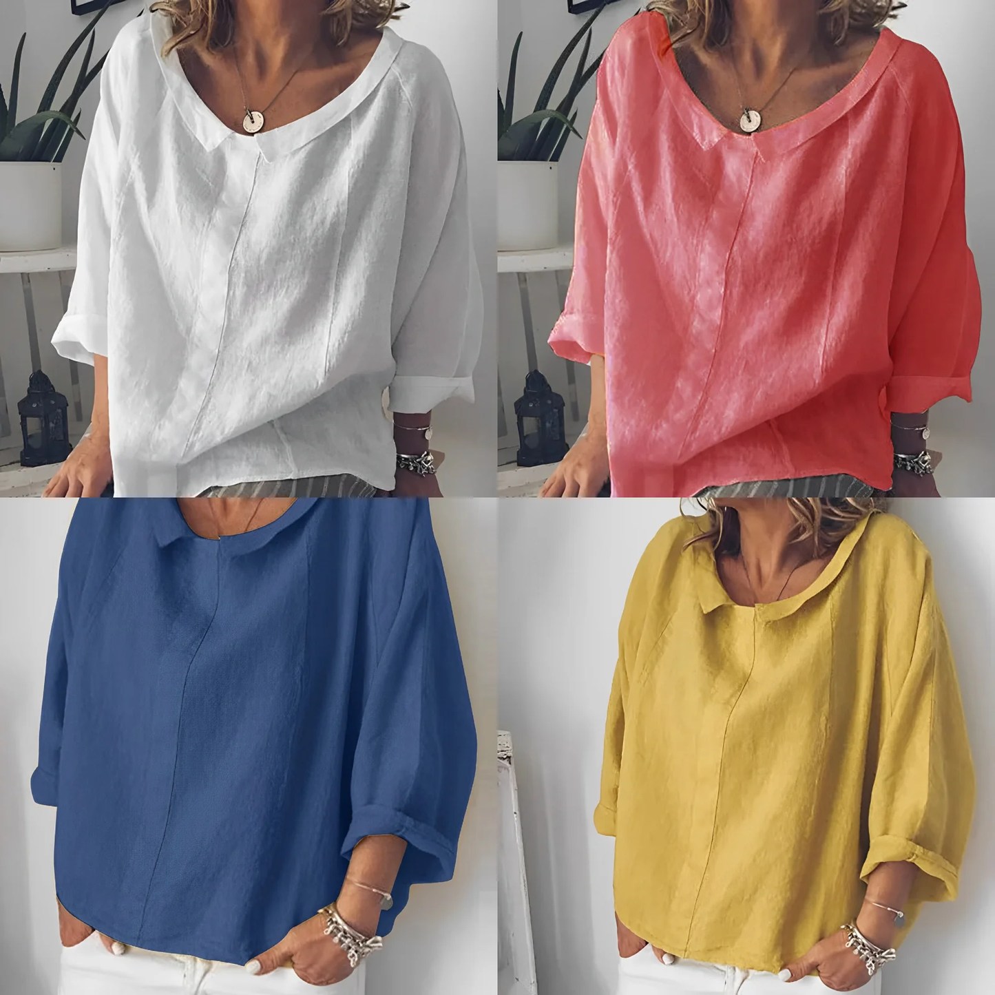 Lina – Losvallende Linnenlook Top