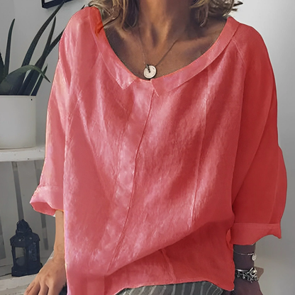 Lina – Losvallende Linnenlook Top