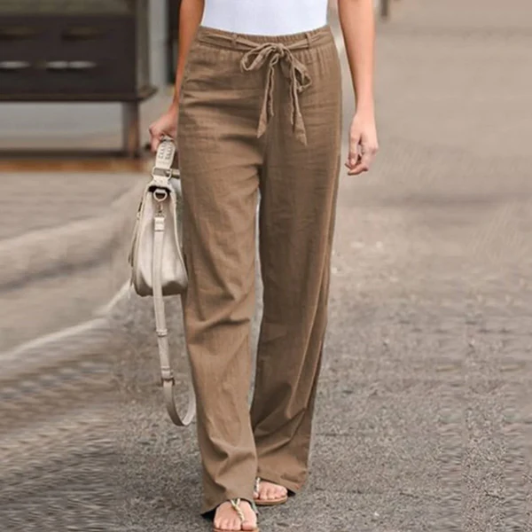 Mira – Linnen Broek met Striksluiting