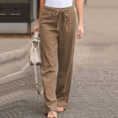 Mira – Linnen Broek met Striksluiting