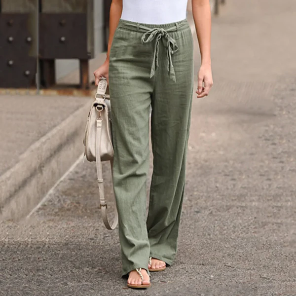 Mira – Linnen Broek met Striksluiting