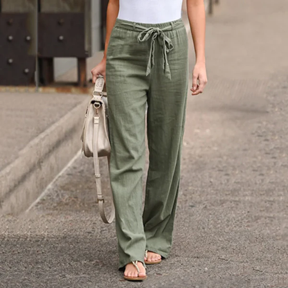Mira – Linnen Broek met Striksluiting