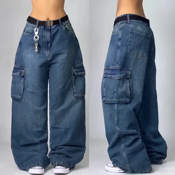 Nayla – Denim Cargo Jeans met Zakken