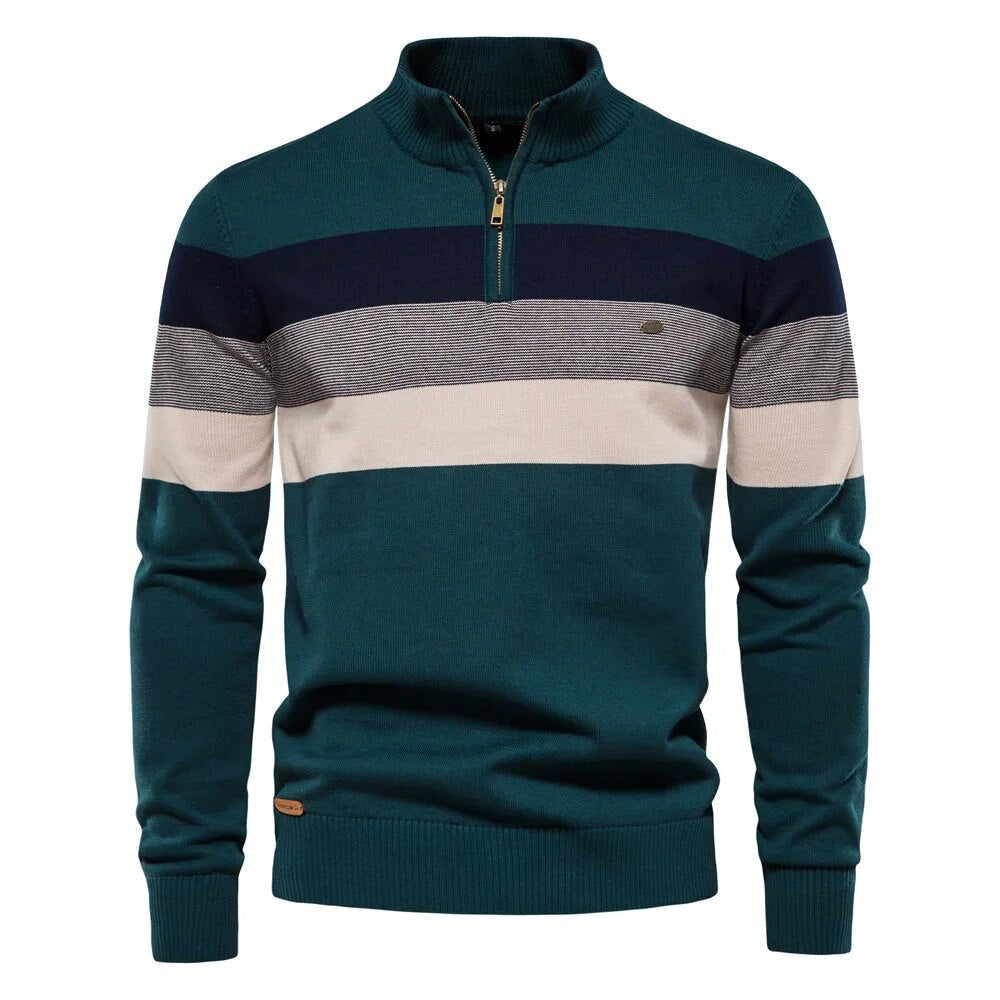 Bernon - Gestreepte Half-zip Trui