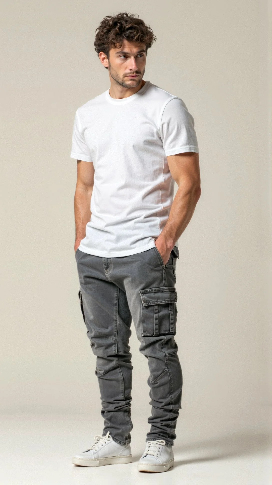 Rico – Denim Cargobroek met Slanke Pasvorm
